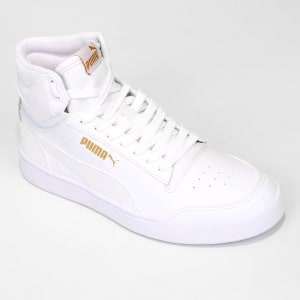 Tênis Feminino Cano Médio Puma Shuffle BDP, Tamanhos 34 ao 39 - (Branco/Dourado)