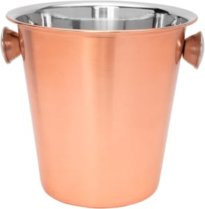 Mimo Style Balde de Gelo Bronze 5 Litros , Aço Inoxidável Mantém Bebidas Geladas Ideal Bancadas Bares Restaurantes e Festas, Resistente e Durável