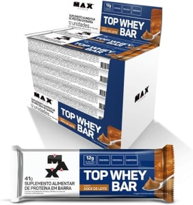 Top Whey Bar 12 Unidades De 41G Max Titanium (Doce de Leite)