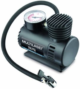  Compressor de Ar 12v Vazão 15l + Min 250psi 3 Bicos Adaptadores Multilaser - AU601 