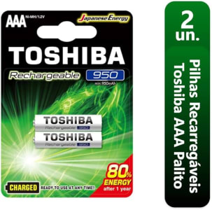 Pack Pilha Recarregável AAA 12V 950mAh TNH3GAE TOSHIBA (Cartela com 2 unid.)