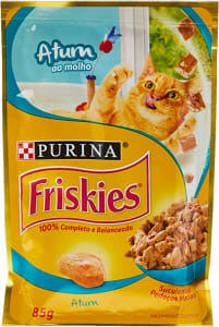 10 Unidades Nestlé Purina Friskies Ração Úmida Para Gatos Adultos Atum Ao Molho 85g