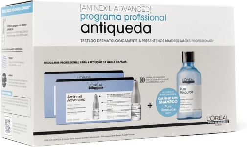  L'Oreal Professionnel Paris Kit Profissional Antiqueda | Aminexil Advanced + Shampoo Pure Resource - L'Oréal, Cinza 