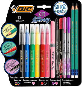 Kit Lettering BIC, 971080, 13 unidades multicor