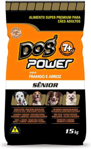  Dog Power Adulto Senior 15kg Dog Power Raça Idosos, Sabor Frango 