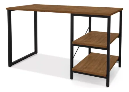 Escrivaninha Steel Mobile Star Mdf De 120cm X 74cm X 45cm Preto/Imbuia