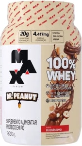 100% Whey Max Titanium x Dr Peanut (900g) Sabor Bueníssimo