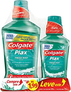 2 Kits de Enxaguante Bucal Colgate Plax Fresh Mint 500ml + Colgate Plax IceFusion 250ml