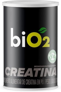 biO2 Creatina em Pó Monohidratada Pura 300 g - Vegana e sem Glúten