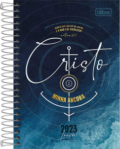 Agenda Espiral Diária 12,9 x 18,7 cm Louvor 2023 - Âncora e Cristo - Tilibra, 623415