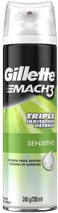 Espuma de Barbear Gillette Mach3 Sensitive - 245g