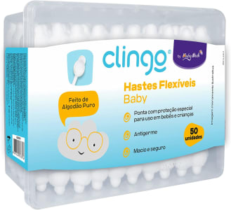 Hastes Flexíveis, Baby Bath, Branco, 50 Uni.