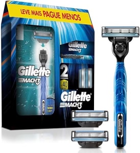 Kit Gillette Mach3 Aparelho de Barbear 1 Ud + Cargas 3 Uds