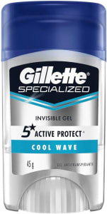 2 Unidades — Desodorante Gel Antitranspirante Gillette Cool Wave 45g