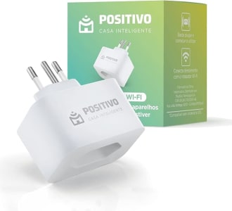 Smart Plug Wi-Fi 10A/1000W, Positivo Casa Inteligente, Ligue ou Desligue seus Eletrodomésticos Através do Celular, Compatível com Alexa