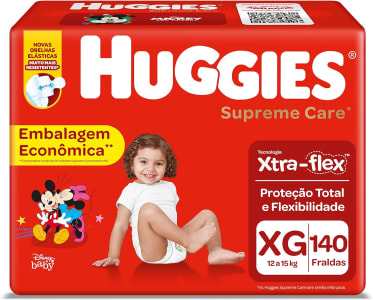 Fralda Huggies Supreme Care Hiper XG - 140 Unidades