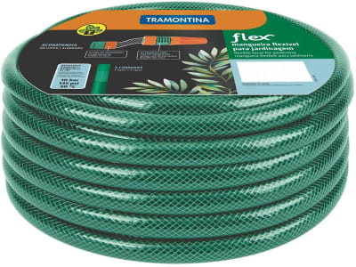 Mangueira Flex Tramontina com Engates Rosqueados e Esguicho em Pvc Verde 10M