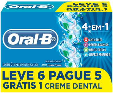 2 Unidades Creme Dental Oral-B 4 em 1 70g - Leve 6 Pague 5