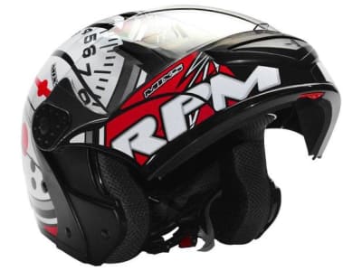 Capacete Gladiator RPM Mixs Preto e Vermelho - Tam. 62 - Magazine Ofertaesperta