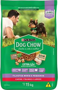 Ração Dog Chow Para Cães Filhotes De Raças Pequenas Sabor Frango E Arroz - 15Kg Purina Para Todas Pequeno Filhotes - Sabor Frango