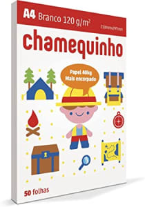 Papel Sulfite A4, Chamequinho, 120 gramas, Chamex, 29881, Branco, International Paper, 50 Folhas