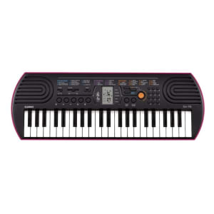 Teclado Casio SA-78 Infantil Preto e Rosa com 44 Teclas e 100 Timbres