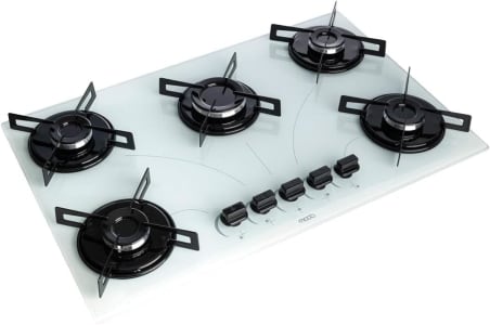 Fogão Cooktop 5 Bocas a Gás Moob Ultra Chama Bivolt (Branco)