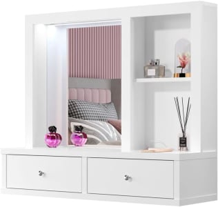 Penteadeira Camarin Suspensa com LED e USB Princess - TuttiCasa (Branco)