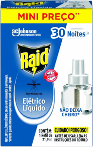 3 Unidades Repelente Elétrico Líquido Raid Refil 30 Noites com 219ml