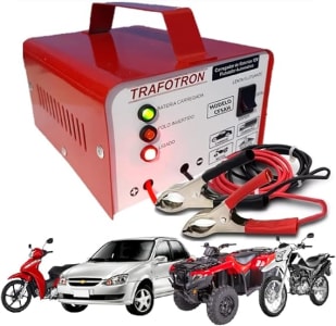 Carregador de Baterias 12v Até 300 Amperes 5ah Carro Moto