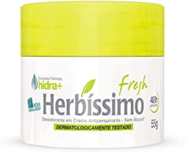 5 Unidades - Desodorante em Creme Herbissimo Antiperspirante Fresh 55g