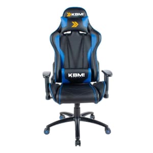 Cadeira Gamer KBM! GAMING Storm CG300, Preta e Azul, Com Almofadas, Reclinável, Descanso de Braço 2D - KGCG300PTAZ