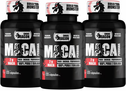 Kit 3x Maca Peruana Negra 120 Capsulas 2000mg Maca Peruana Black em Capsulas Pura Premium Importada Para Homens e Mulheres Original