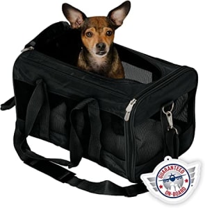 Sherpa® Transportadora de animais de estimação original Deluxe™ aprovada por companhias aéreas, média, preta