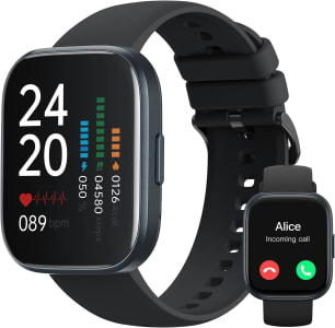 TRUEFREE Smart Watch com Bluetooth Call Full Touch Screen Fitness Tracker com frequência cardíaca Monitor de oxigênio no sangue Monitor de atividade à prova d'água para telefones Android e iOS