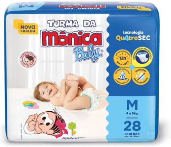 Fralda Turma Mônica Baby Jumbo M - 28 Unidades