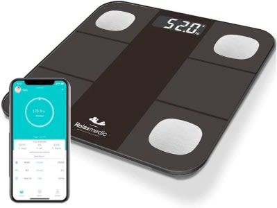 Balança Digital Corporal Bioimpedância c/Aplicativo Bluetooth Smart App - Relaxmedic