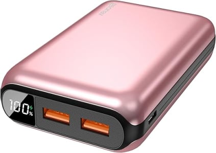 Geonav Power Bank, Carregador Portátil Universal 20.000mAh, USB-A (até 18W) + USB-C (até 20W), Compacto, Carregamento Rápido, Pass Through, Led Indicador de Bateria, PB20K20WRG, Rosa