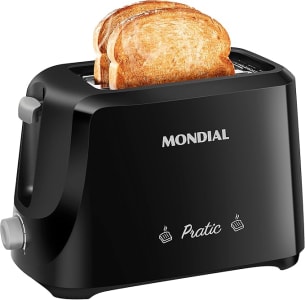 Tostador de Pães Pratic, Mondial, Preto/Prata, 700W, 110V - T-18