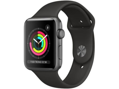 Apple Watch Series 3 (GPS) 42mm Caixa - Cinza-Espacial Alumínio Pulseira Esportiva Preta - Magazine Ofertaesperta