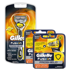  Kit Aparelho de Barbear Gillette Fusion Proshield + Carga com 4 unidades