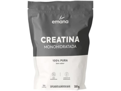 Creatina Monohidratada Emana 100% Pura em Pó - 300g - Creatina - Magazine