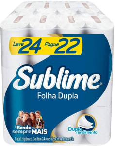 Papel Higiênico Sublime Folha Dupla 24 rolos