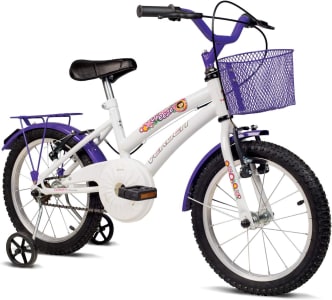 Bicicleta Infantil Verden Breeze - Aro 16 Com Cestinha e Bagageiro (Branco/Lilás)