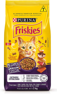 Ração Seca Para Gatos Adultos E Castrados Megamix Nestlé Purina Friskies 3Kg