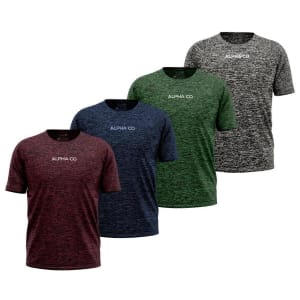 Kit 4 Camisetas Dry Alpha Co Masculina - Vinho+Azul