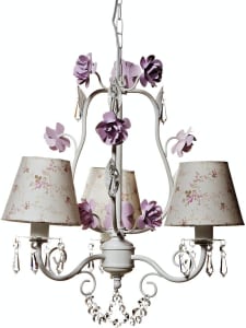 Lustre com 3 Lâmpadas Garden, Quarto Bebê Infantil Menina, Potinho de Mel, Rosa