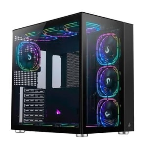 Gabinete Gamer Rise Mode Galaxy Glass Standard Mid Tower ARGB ATX Lateral e Frente em Vidro 10x Cooler Fan - RM-GA-GGSB-ARGB