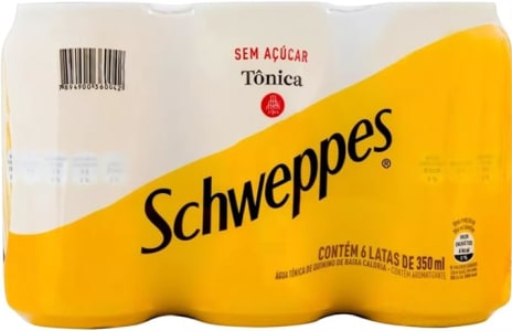 Pack de Schweppes Tônica Sem Açúcar 350ml 6 unidades