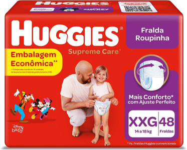 Fralda Huggies Supreme Care Roupinha XXG - 48 Unidades